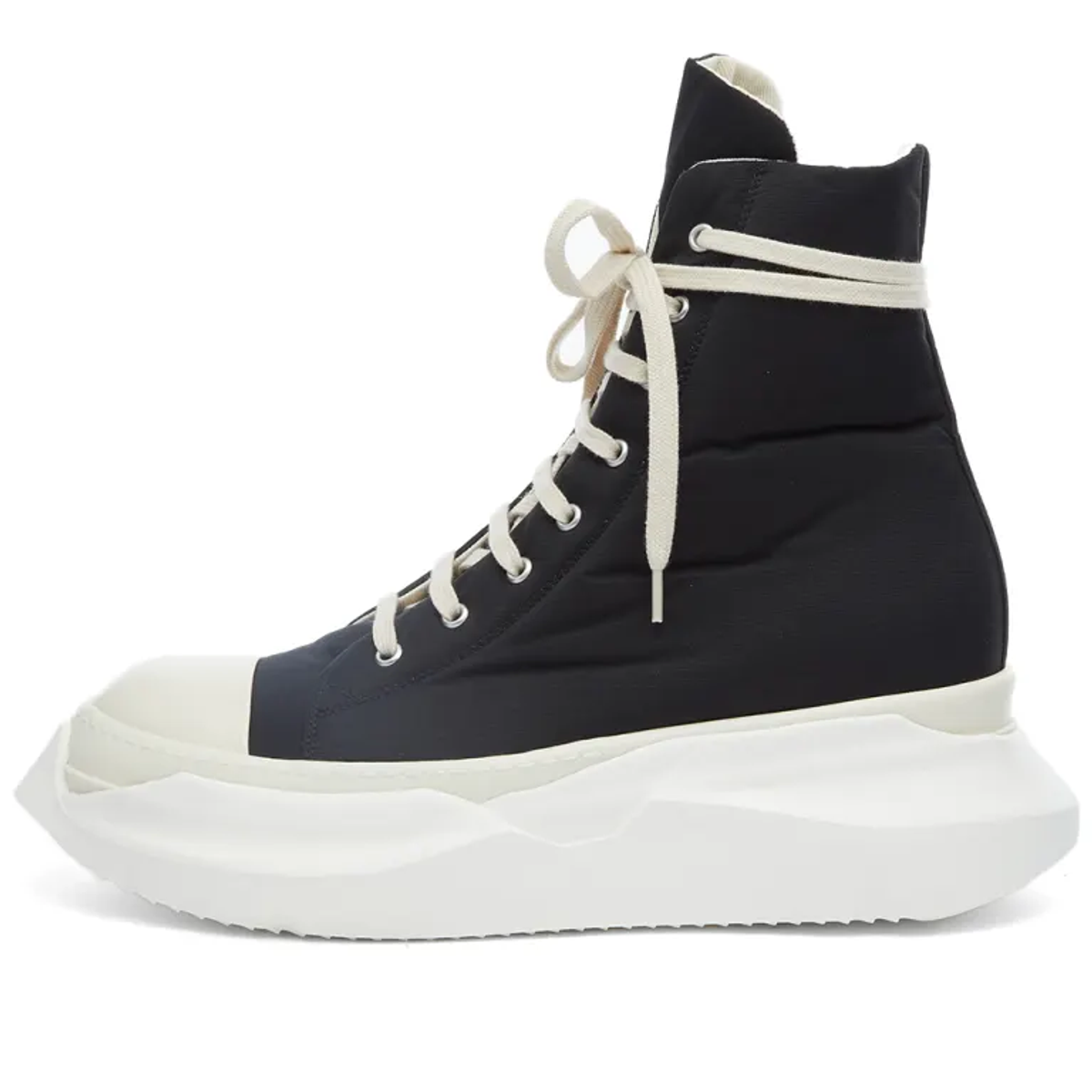 Rick Owens Black And Milk Abstract Hi Sneakers