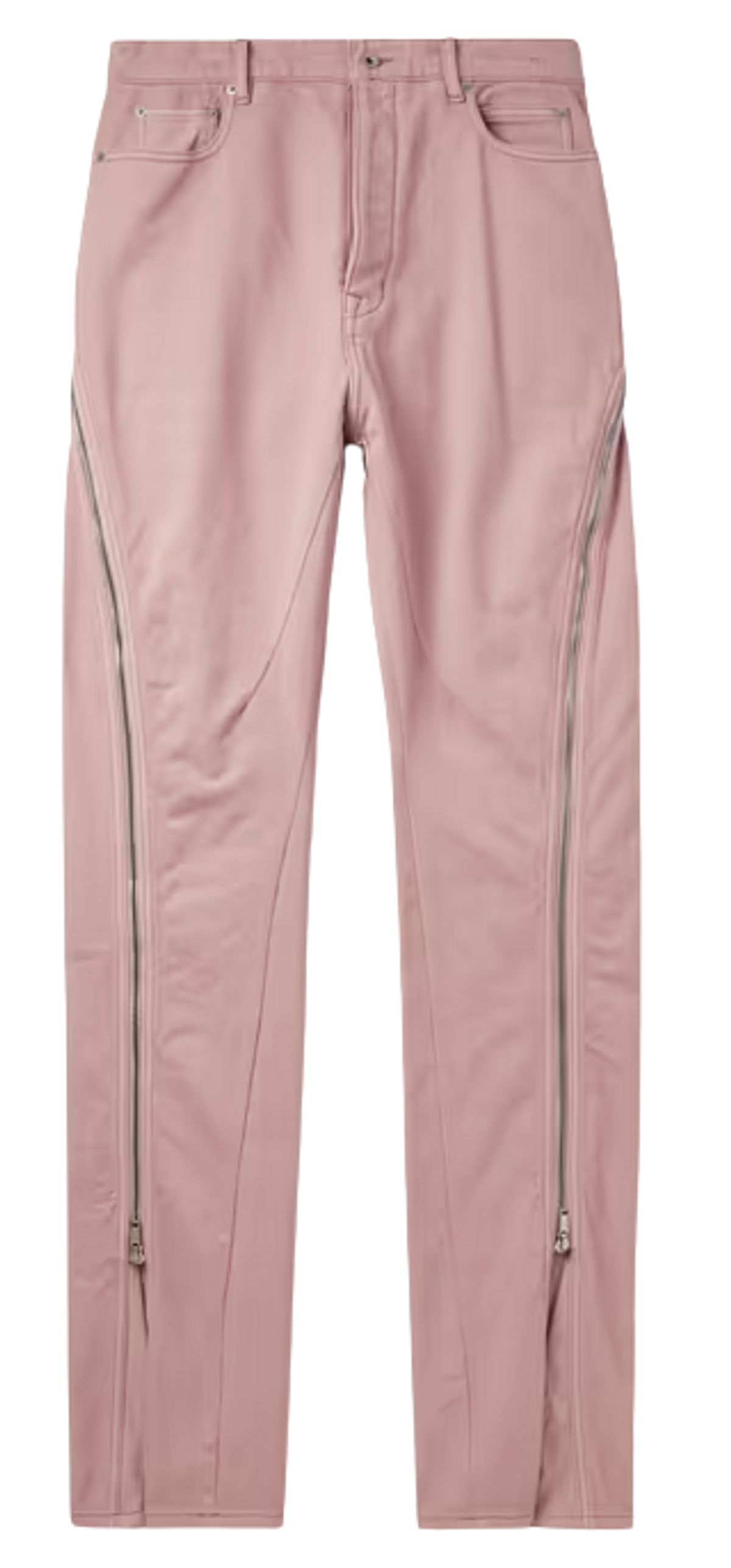 Rick Owens Pink Bolan Banana Straight-Leg Zip-Detailed Jeans