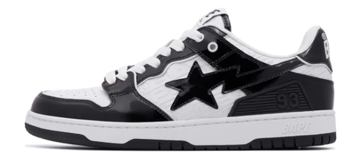 Bape Black And White Sk8 Sta Sneakers