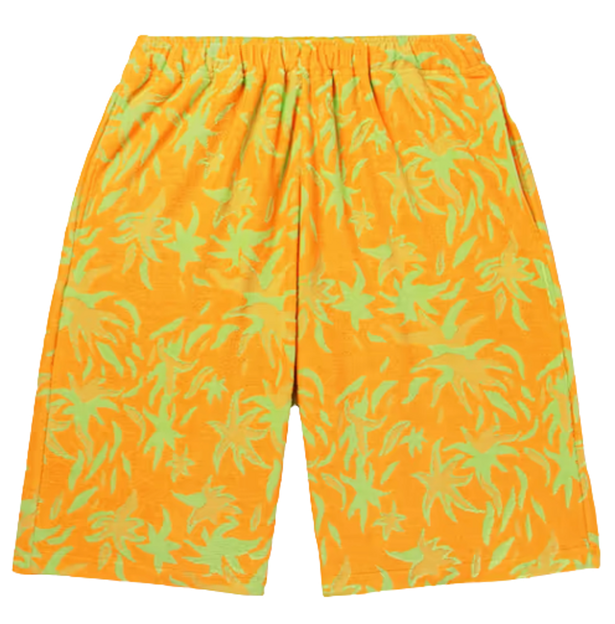 Marni × No Vacancy Inn Yellow Straight-Leg Cotton-Blend Terry-Jacquard Shorts
