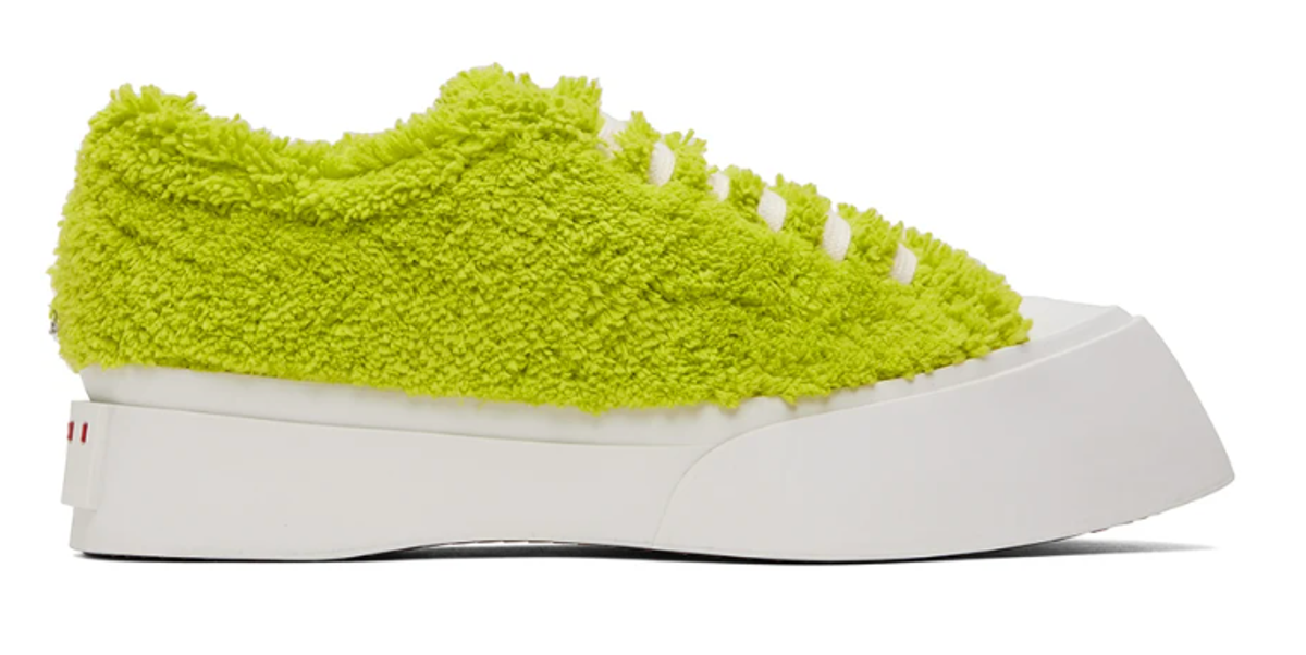 Marni Light Lime Terry Pablo Sneakers