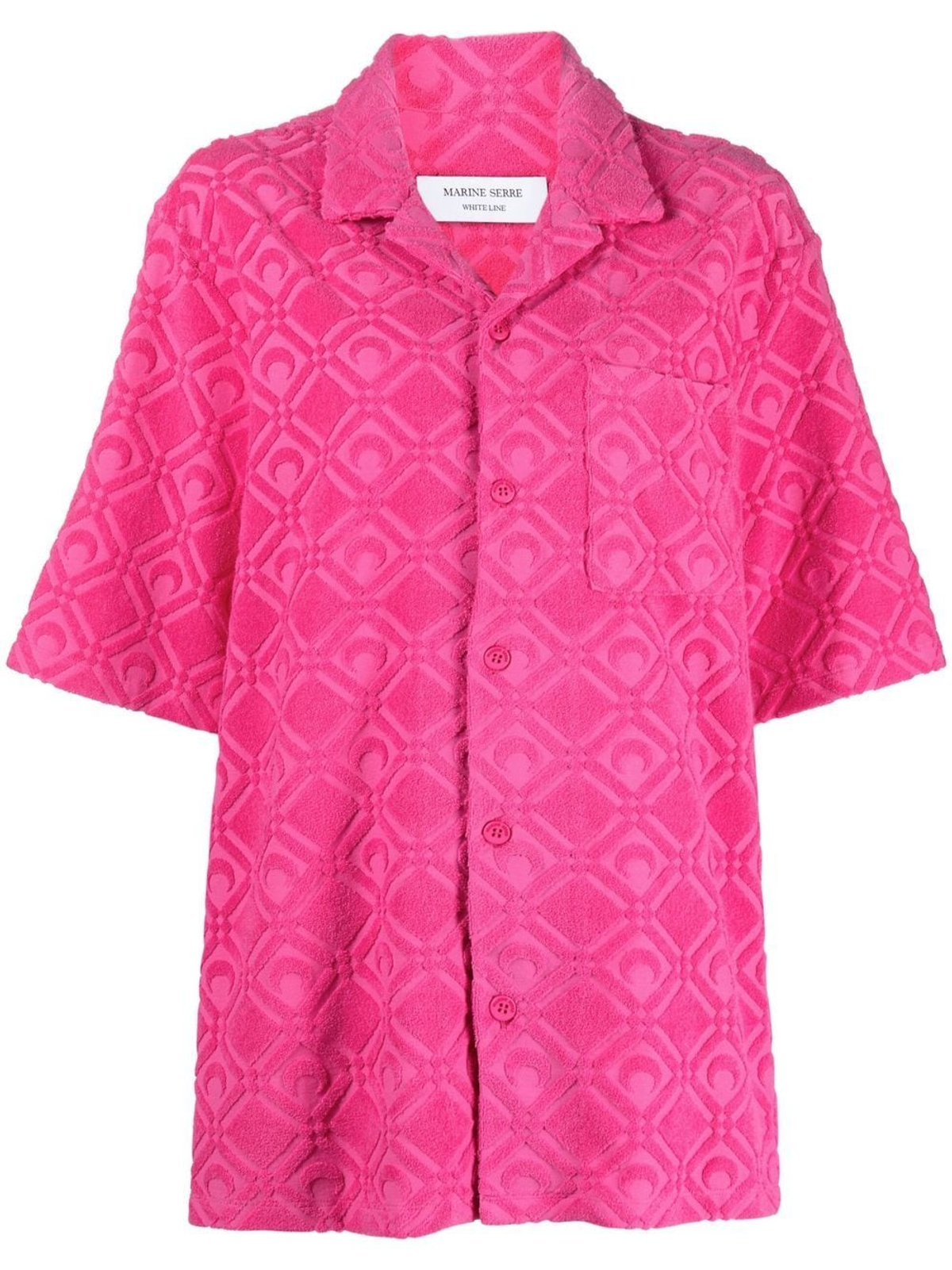 Marine Serre Fuchsia Moon Jacquard Oversized Shirt