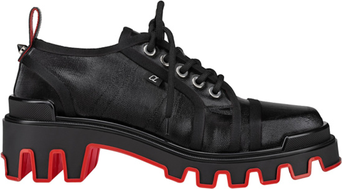 Christian Louboutin Black Coated Panamic Dune Derby Boots