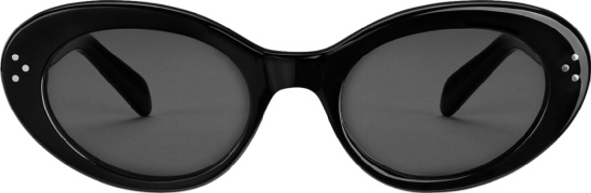 Celine Black Smoke Rectangle Acetate Sunglasses