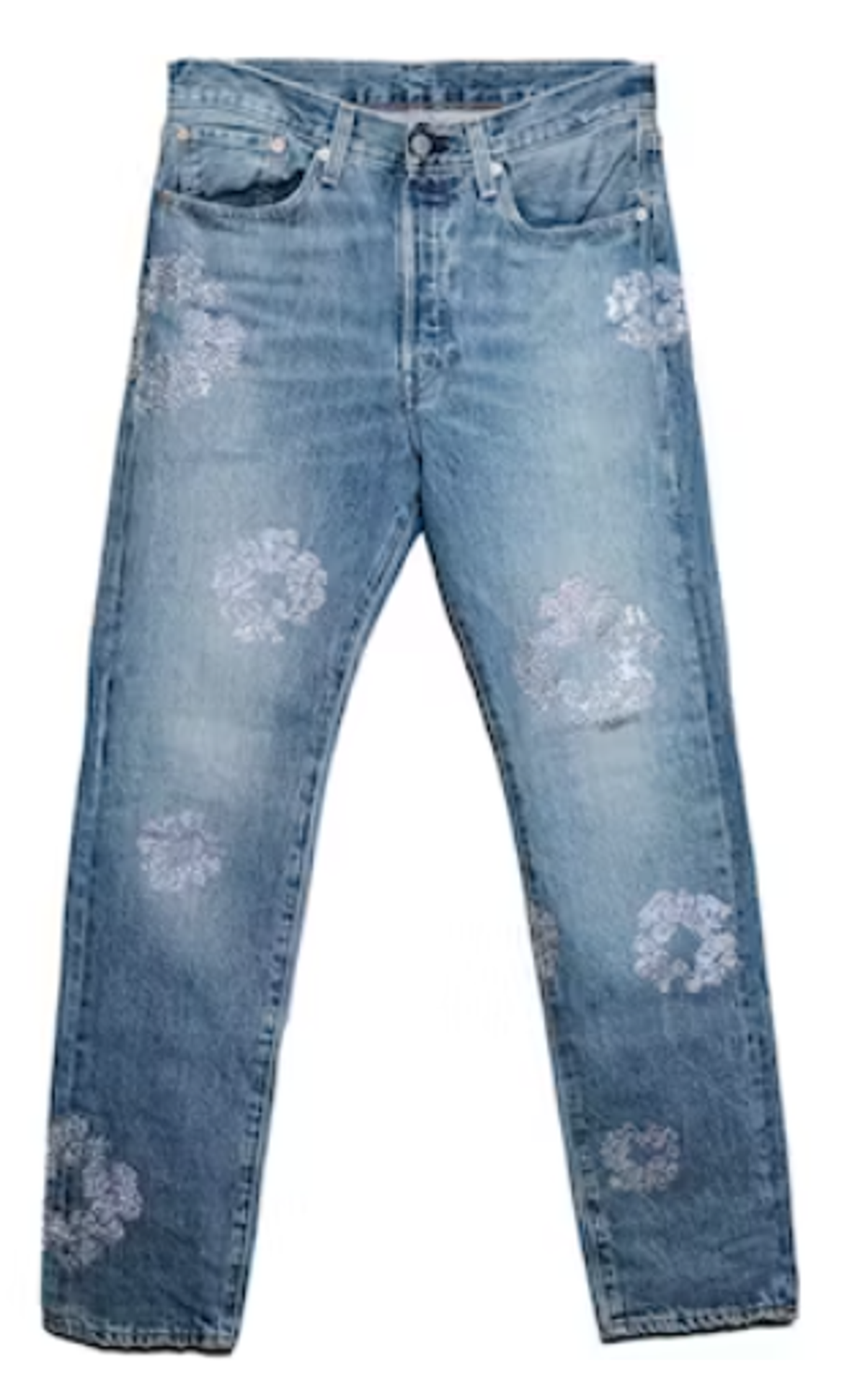 Denim Tears Light Wash Bust Down Tears 501 Jeans