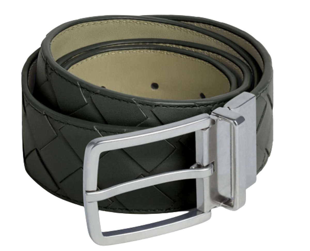 Bottega Veneta Dark Green Intrecciato Reversible Belt