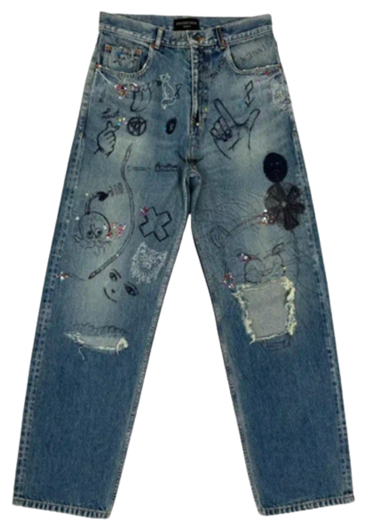 Balenciaga Snowstorm Distressed Denim Jeans