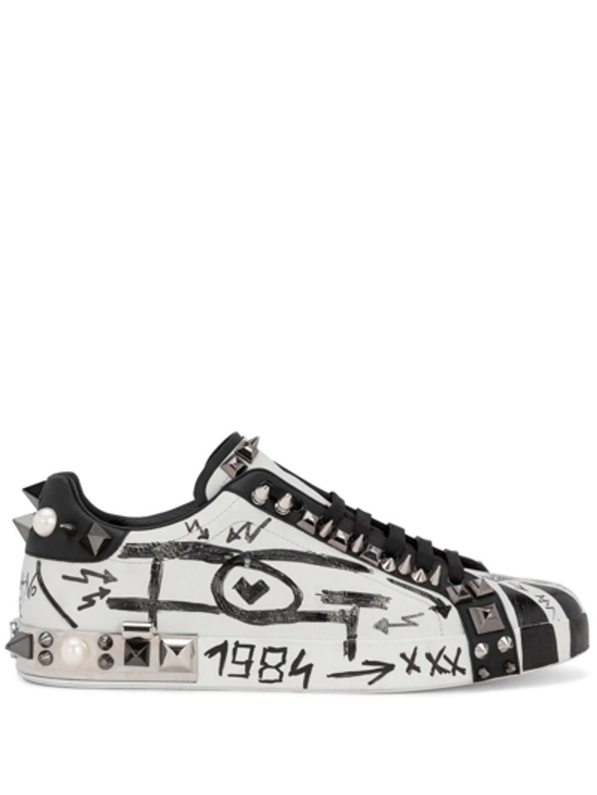 Dolce & Gabbana Portofino Stud Embellished Low Top Sneakers