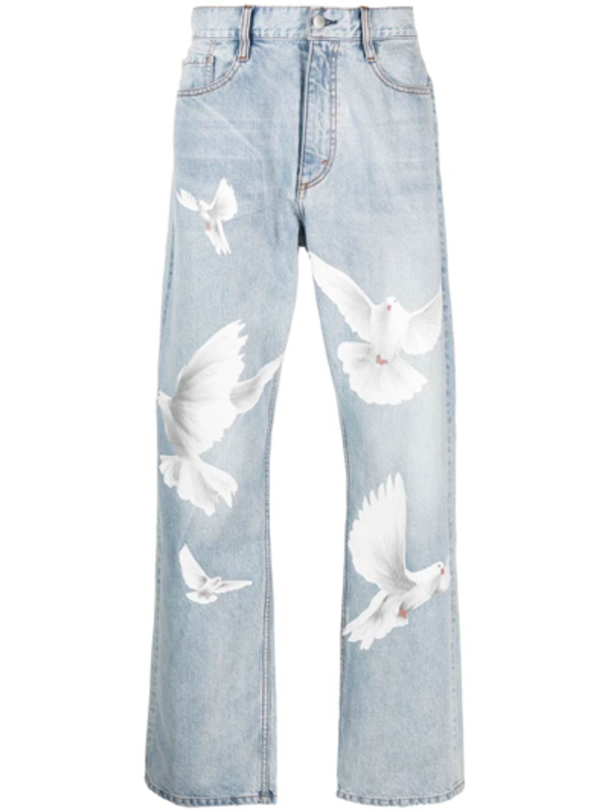 3.Paradis Dove Print Straight Leg Jeans