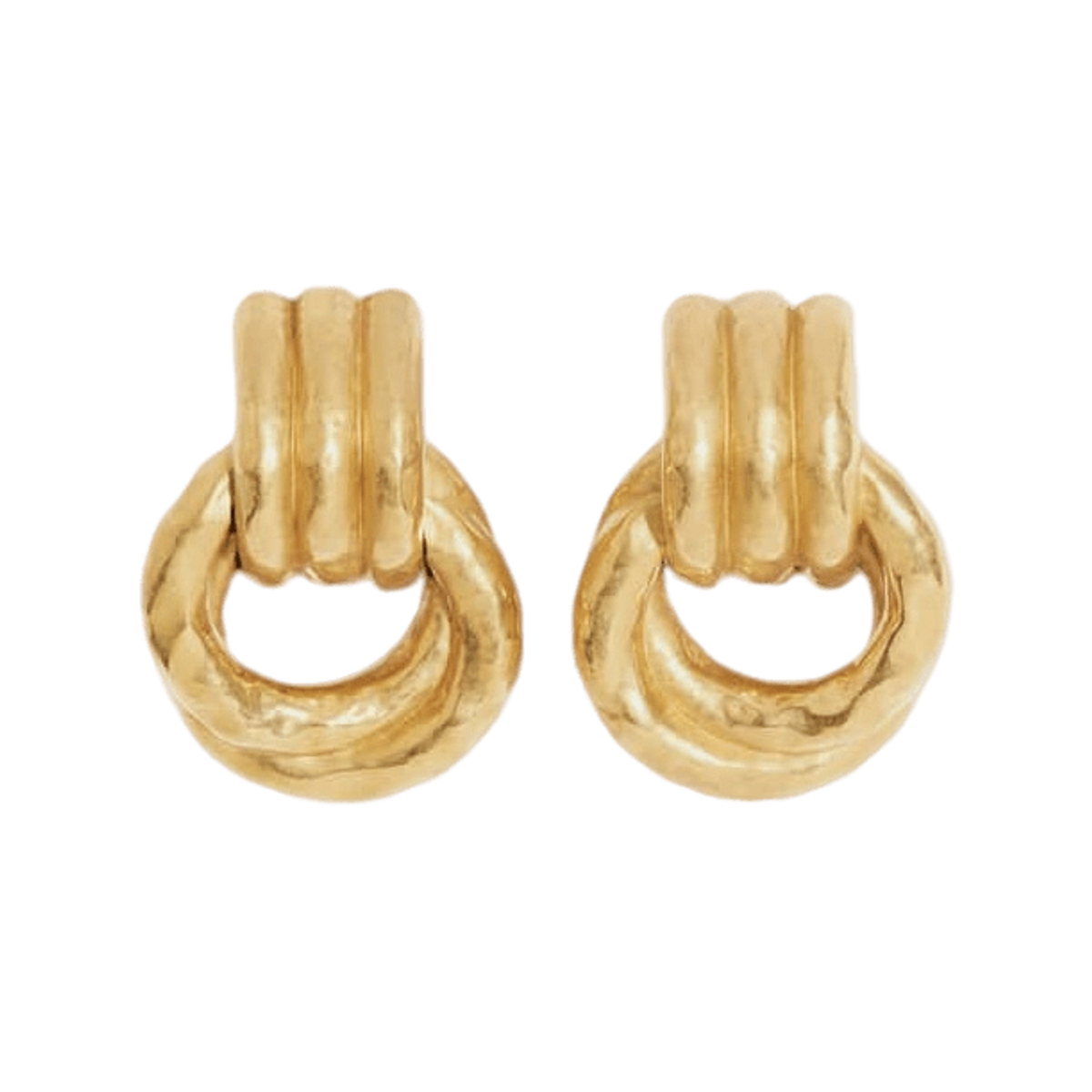 Schiaparelli Hammered Chain Earrings