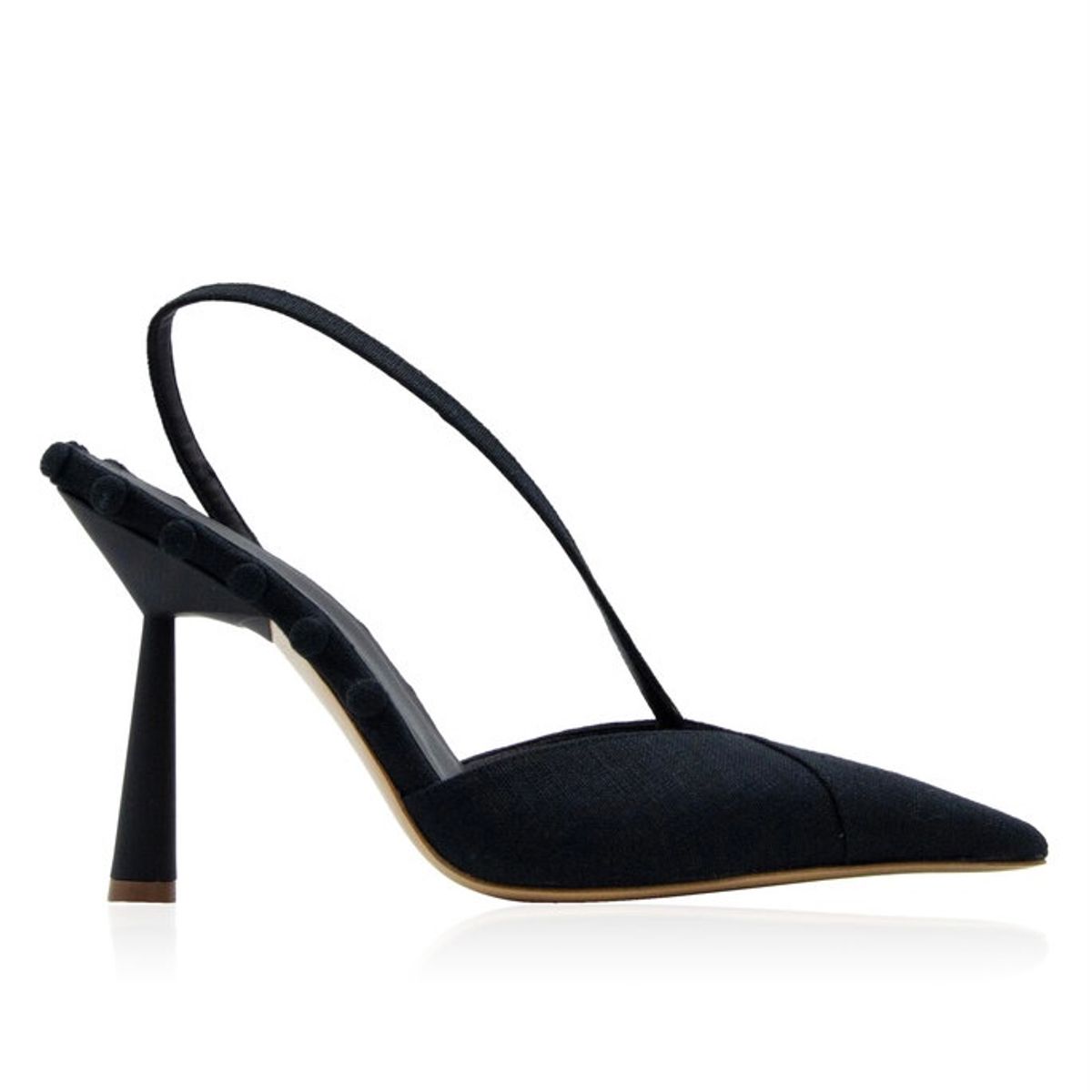 Gia Borghini Black Linen Pumps