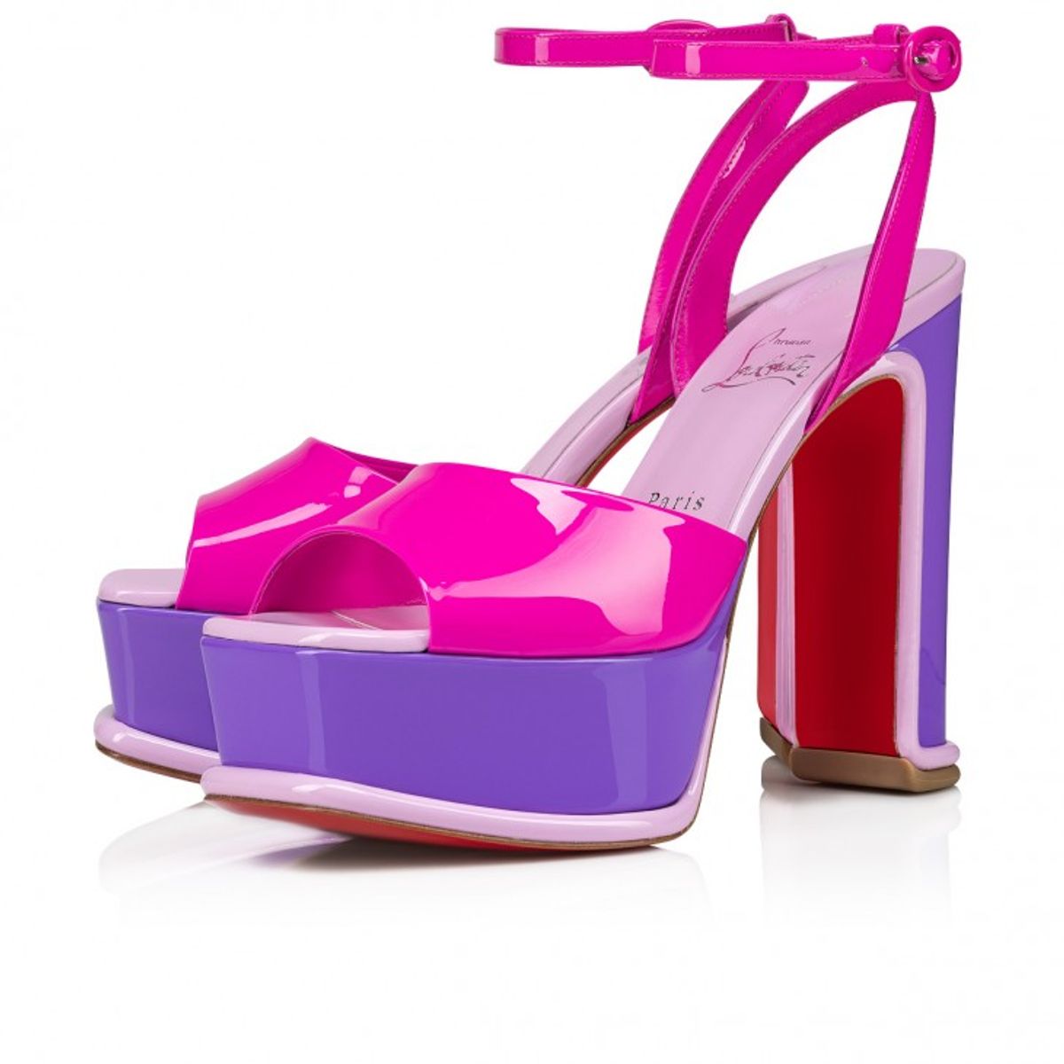 Christian Louboutin Amali Alta Patent Leather Platform Sandals