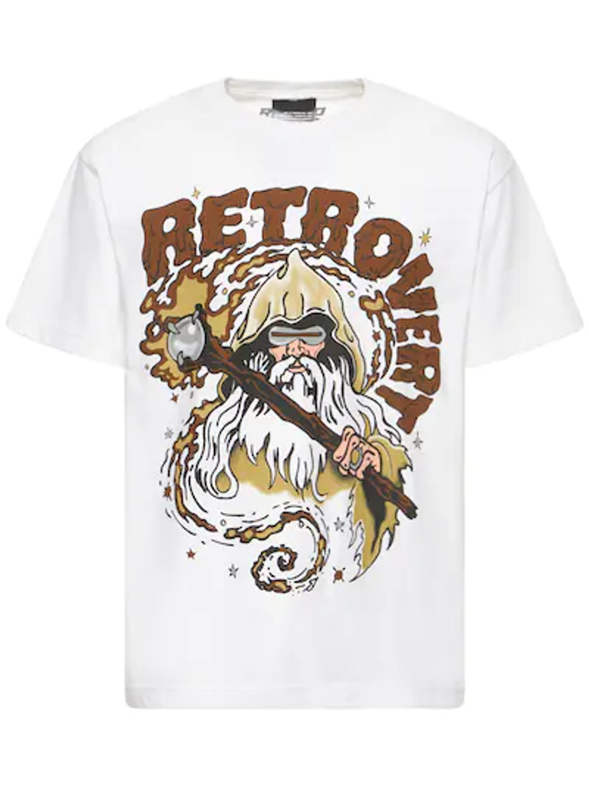 Retrovert White Wizard Printed Cotton T-shirt