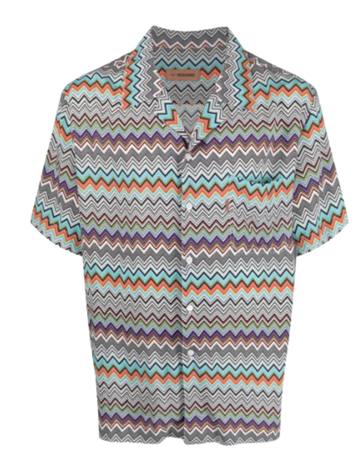 Missoni Chevron Print Short Multicolor Sleeved Shirt