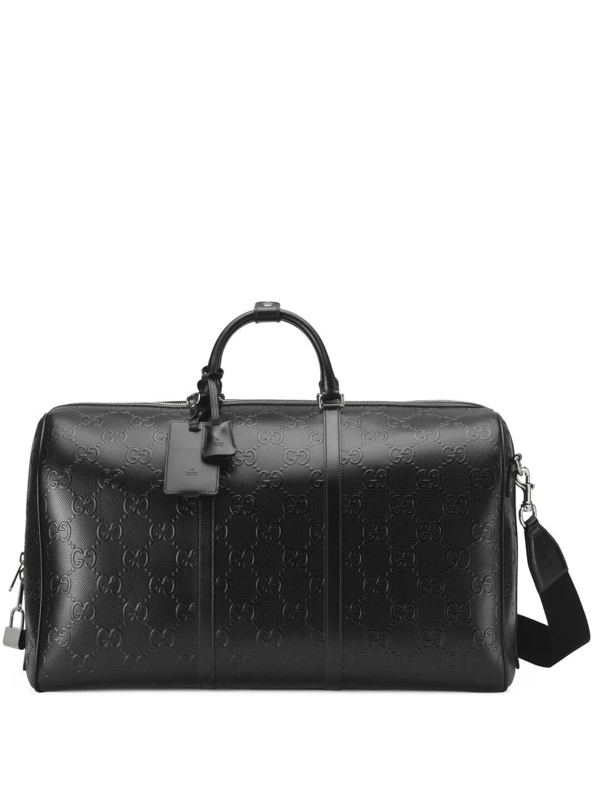 Gucci Black Large Gg-embossed Holdall Bag