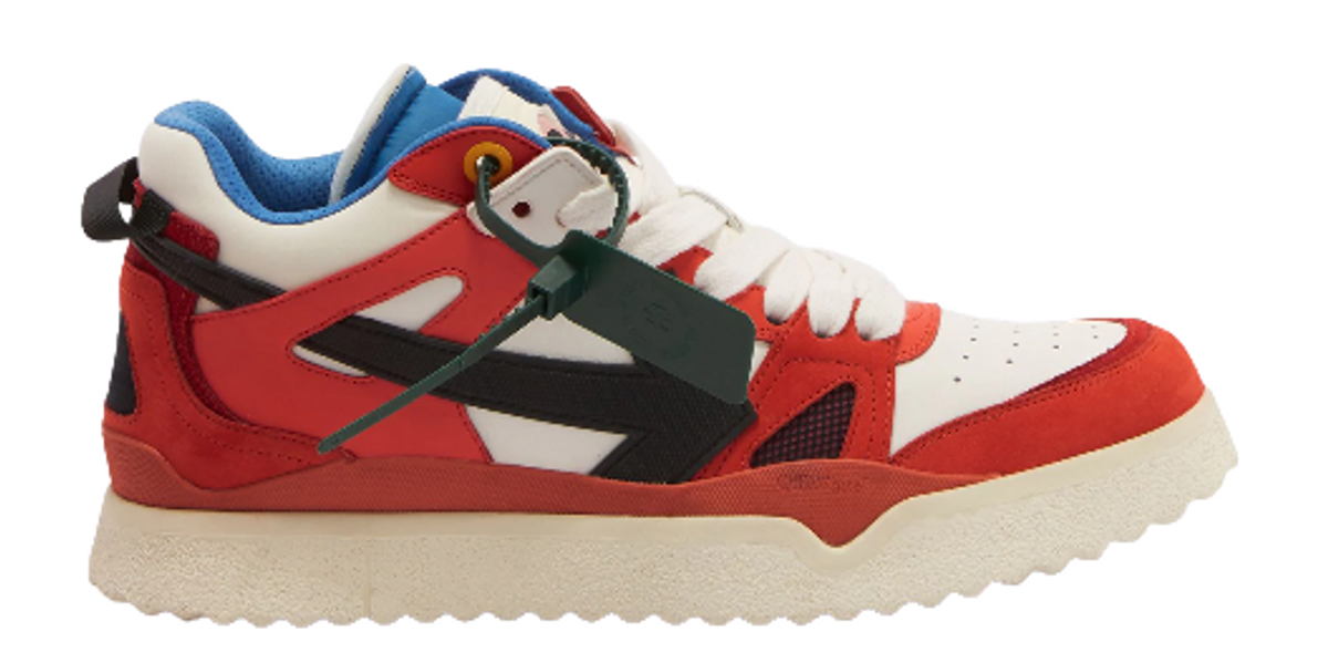 Off-White Red Midtop Sponge Sneakers