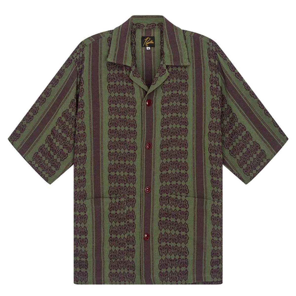 Needles Green Papillon Stripe Cabana Shirt