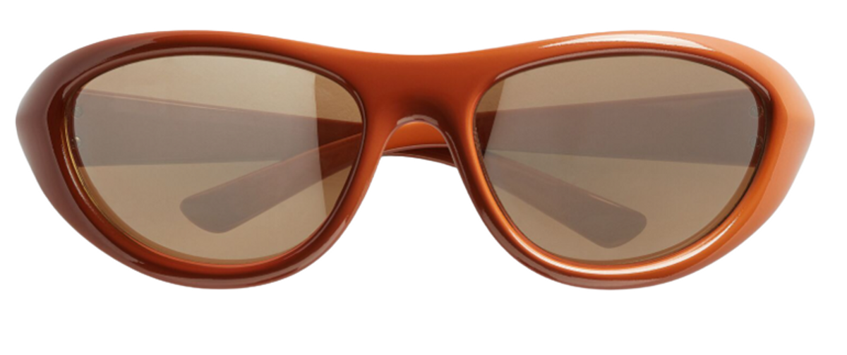 Bottega Veneta Brown Curve Cat Eye Injected Acetate Sunglasses