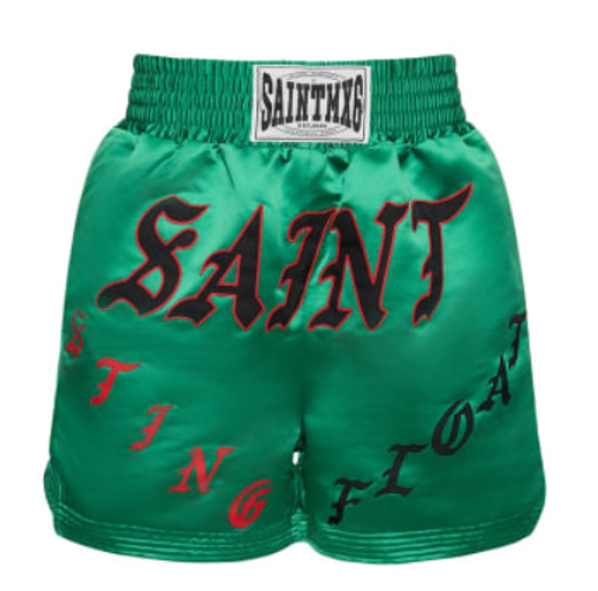 Saint Michael Green Techno-Shorts Mit Druck