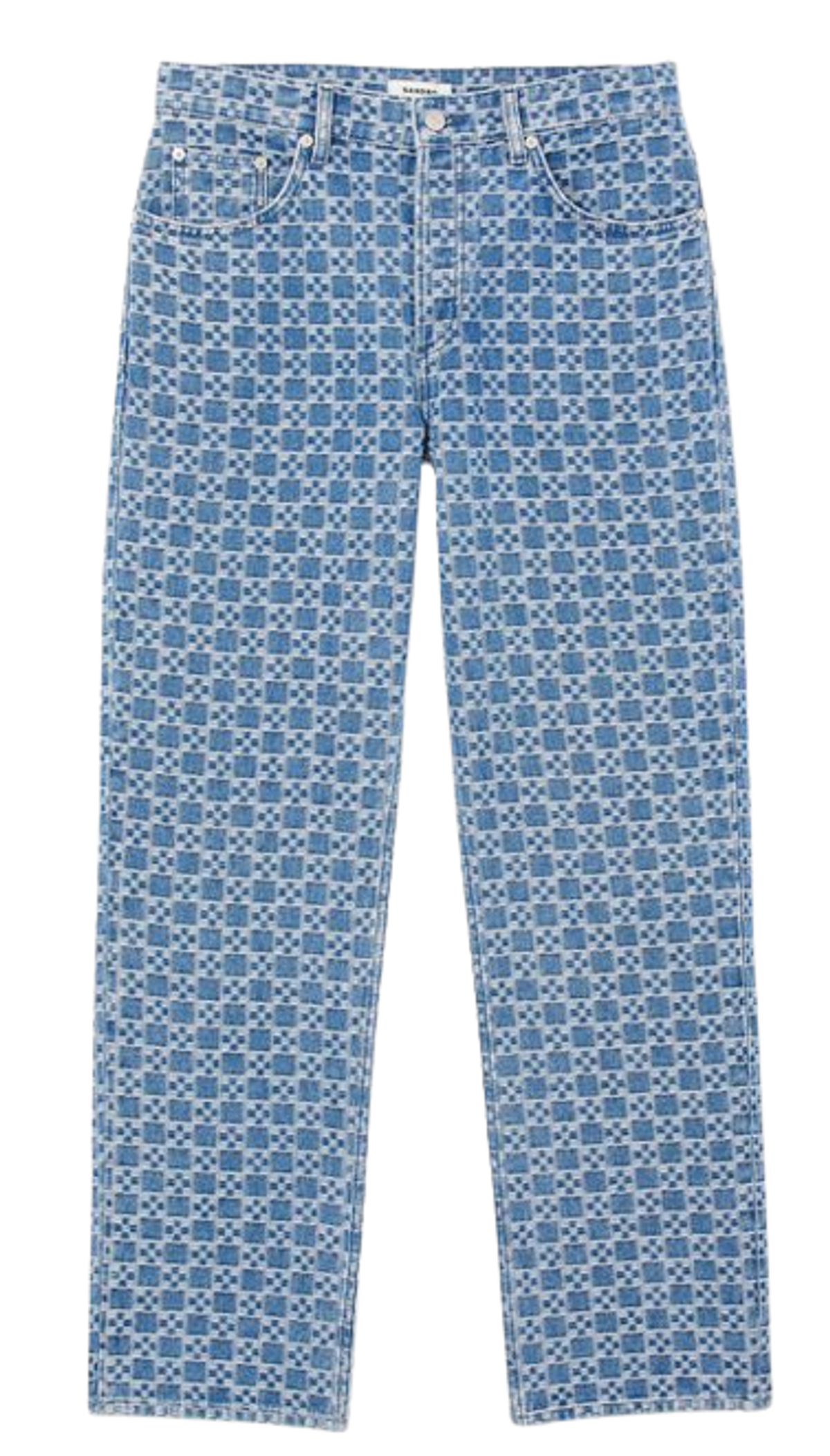Sandro Square Cross Straight-Leg Jeans