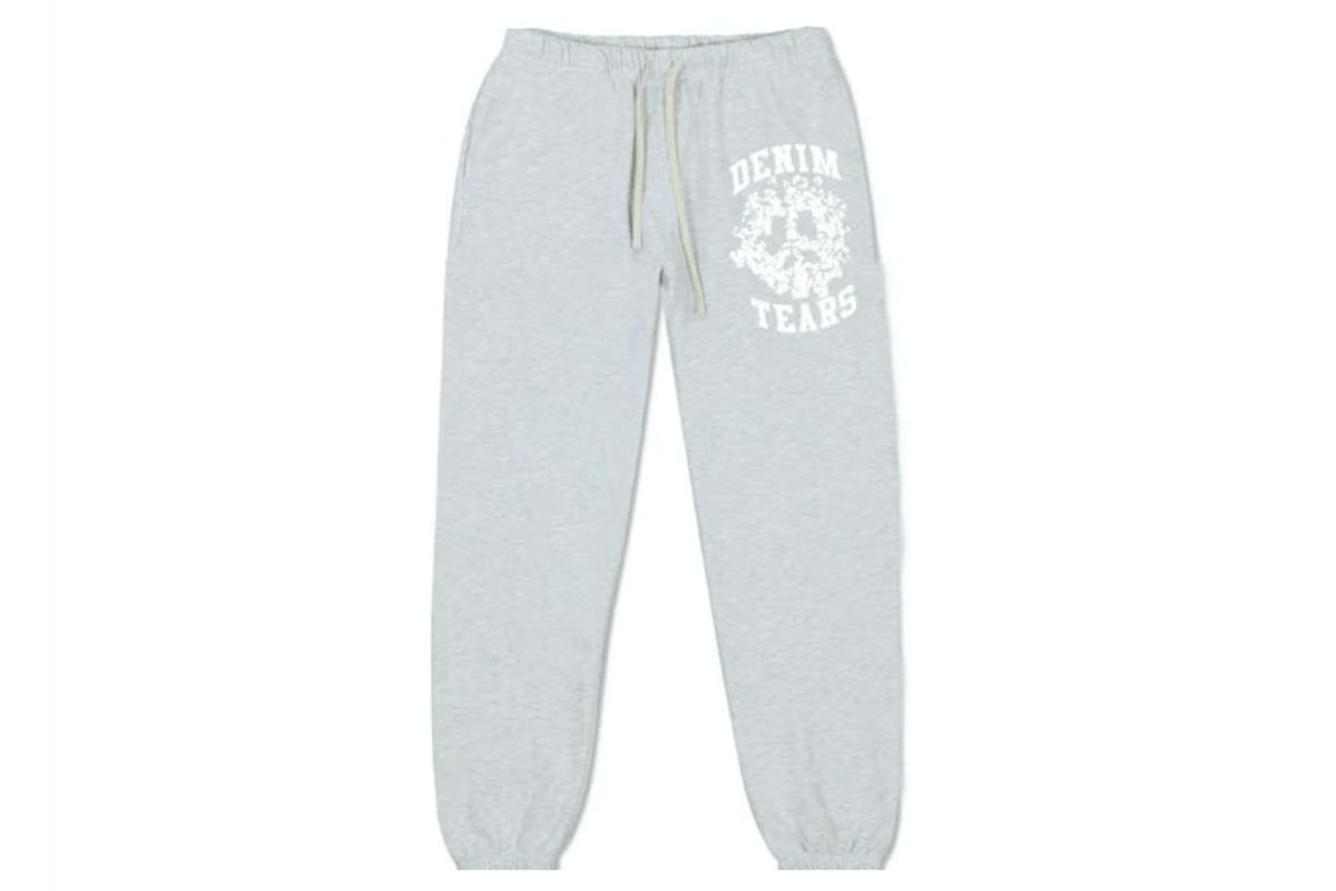 Denim Tears Cotton Wreath Peace University Sweatpant Heather Grey