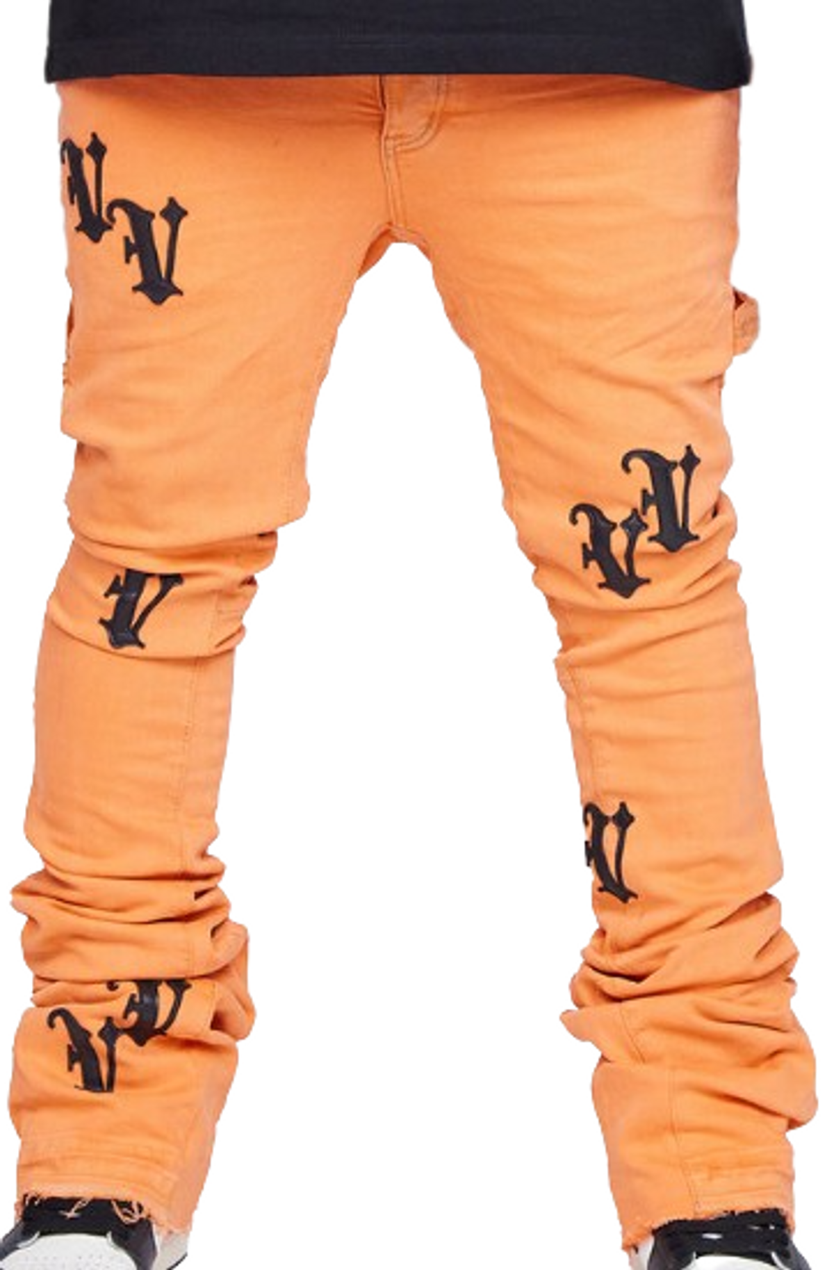 Valabasas Orange Super Stacked Selfless Jeans