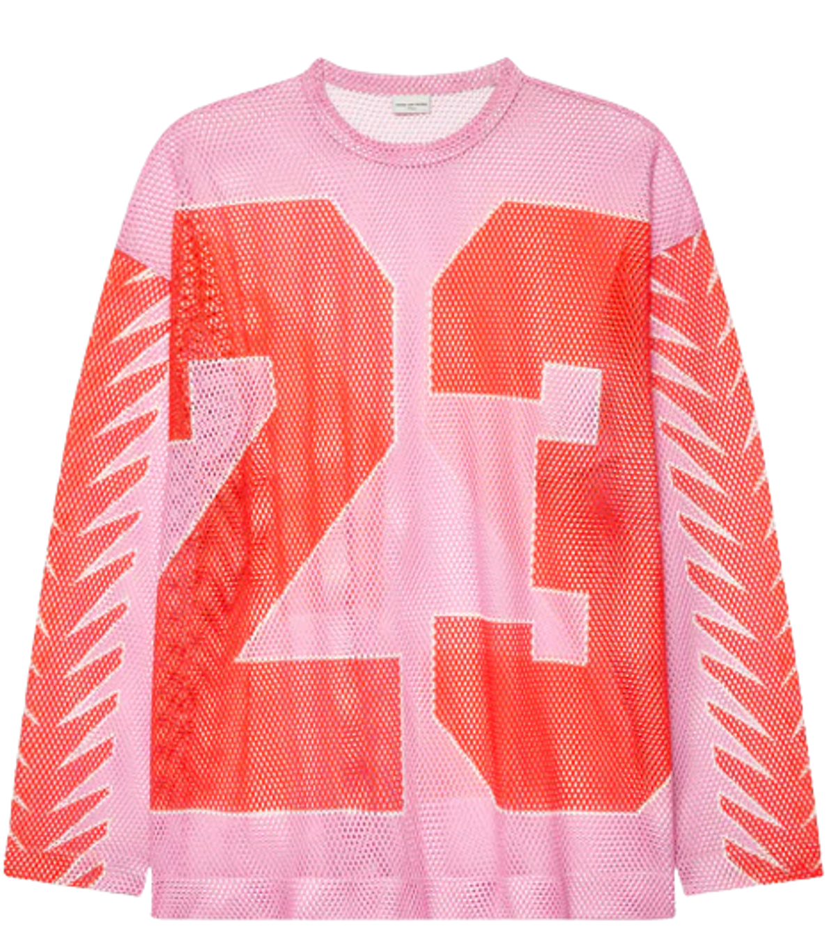 Dries Van Noten Pink Oversized Mesh T-Shirt