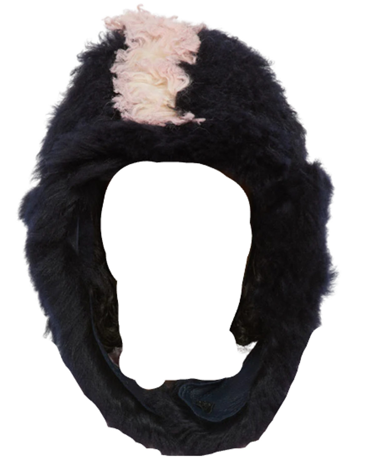 Marni Black And Pink Shearling Earflap Hat