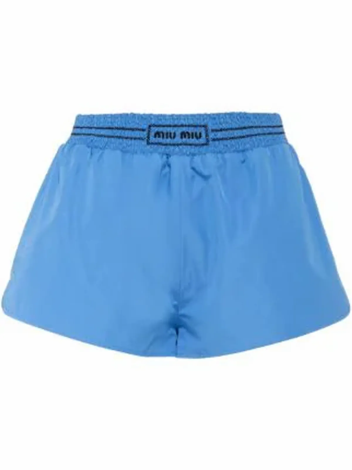 Miu Miu Periwinkle Blue Embroidered Poplin Shorts