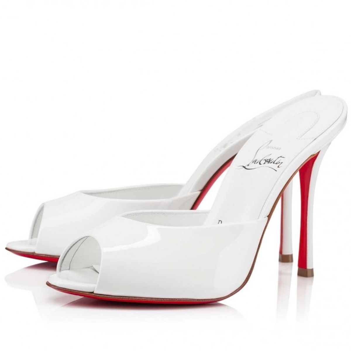 Christian Louboutin Me Dolly Bianco Patent Calf Mules