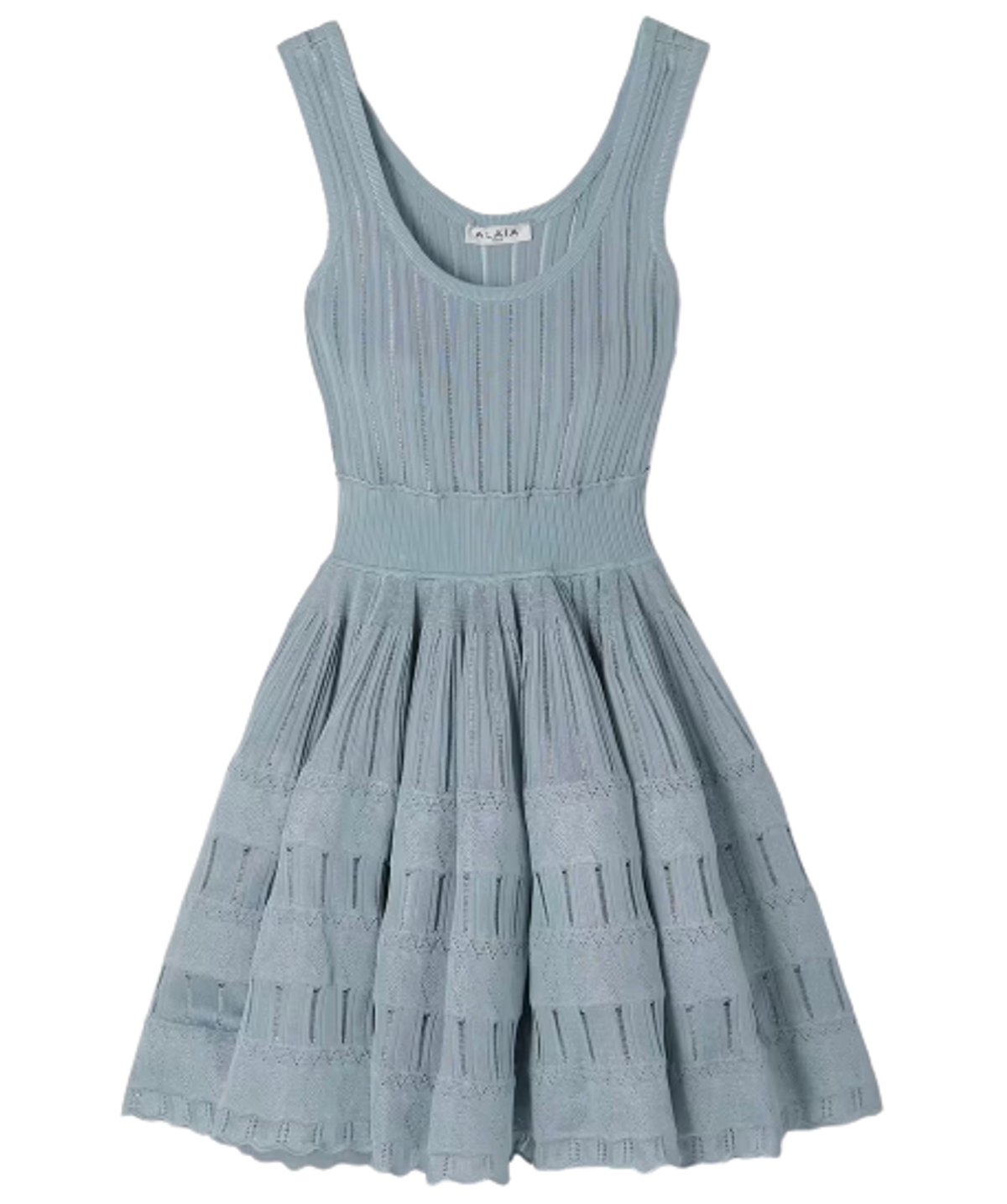 Alaïa Ribbed Pointelle-Knit Mini Dress