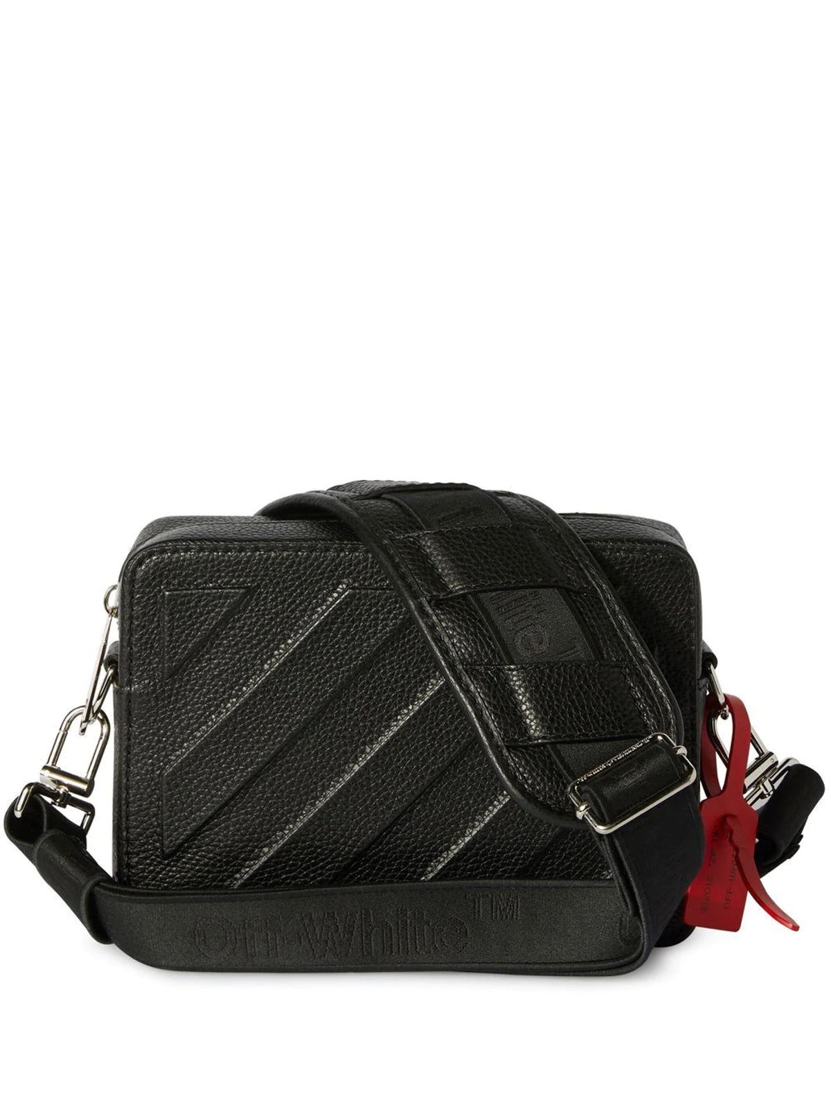 Off-White Black Binder Embossed Leather Bag