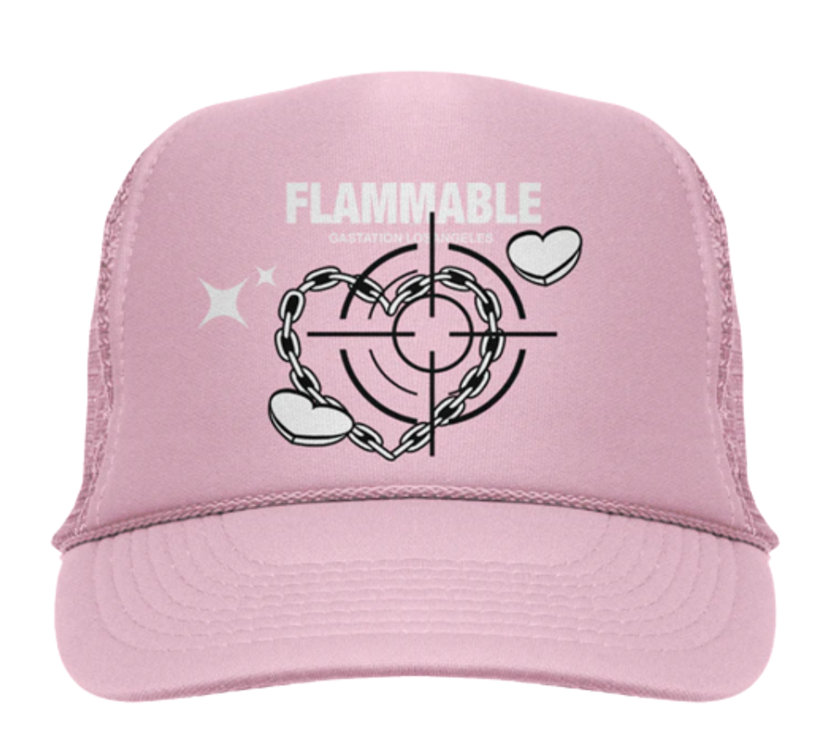 Gastation LA GLA Pink Heart Trucker Hat
