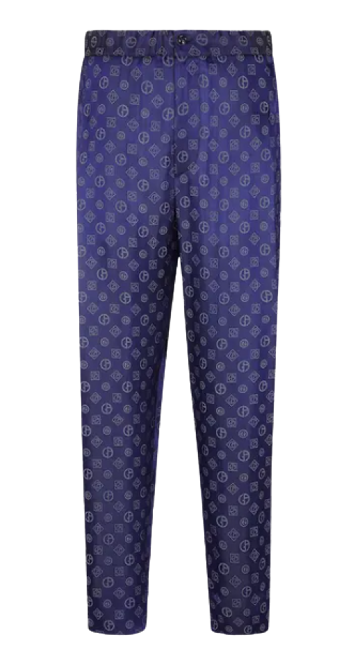 Giorgio Armani Monogram Jacquard Viscose Blend Single Darted Trousers