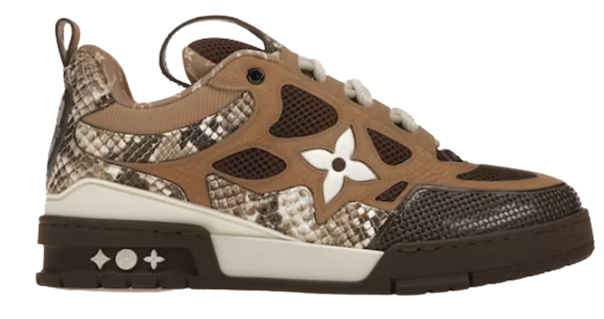 Louis Vuitton Brown Snakeskin Skate Sneakers