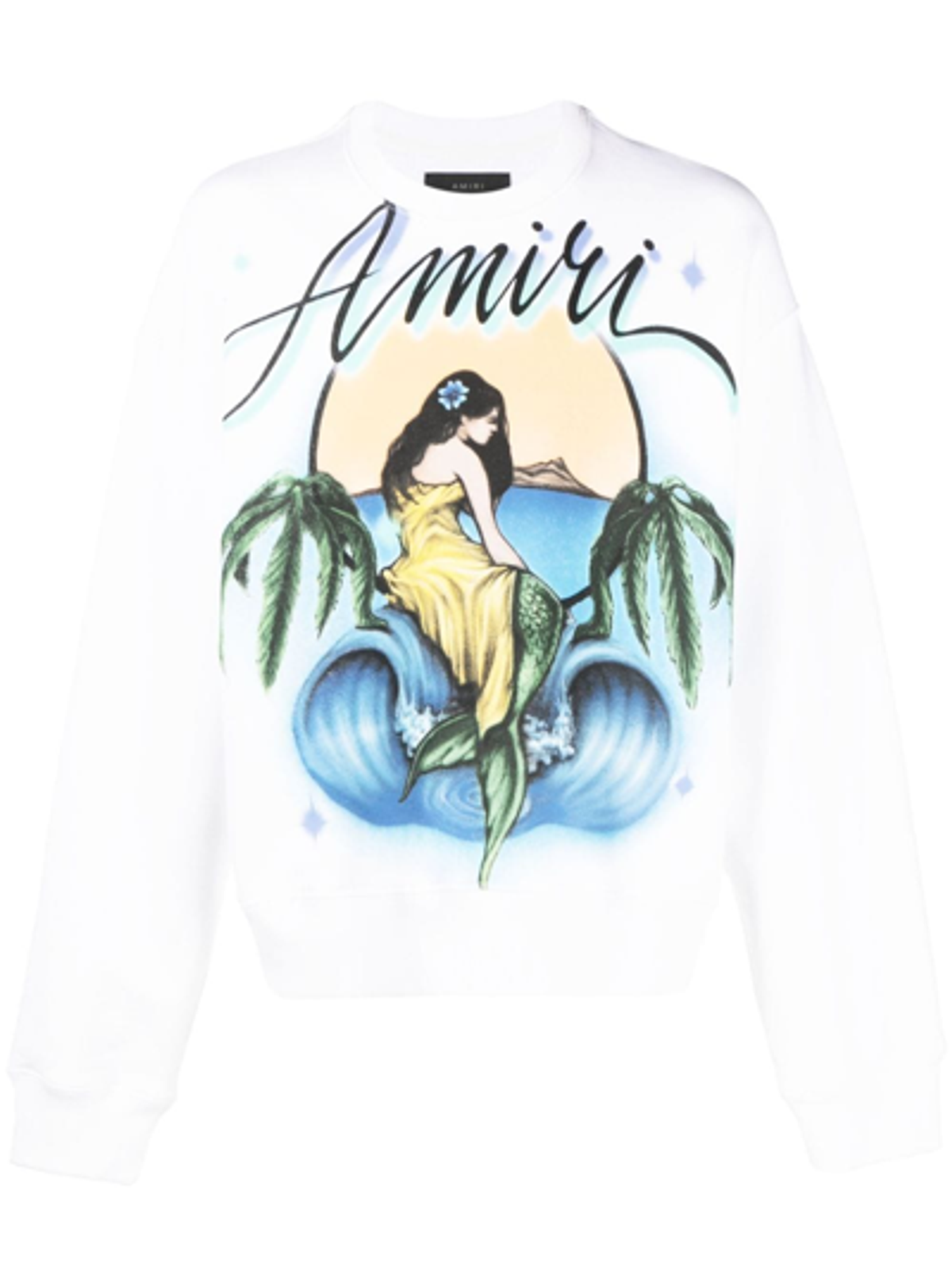 Amiri Mermaid Logo Print Crewneck Sweatshirt