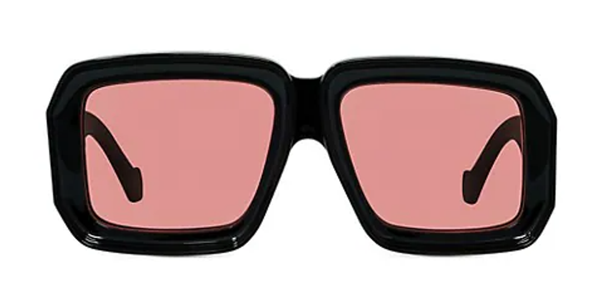 Loewe Shiny Black 56mm Oversized Square Sunglasses