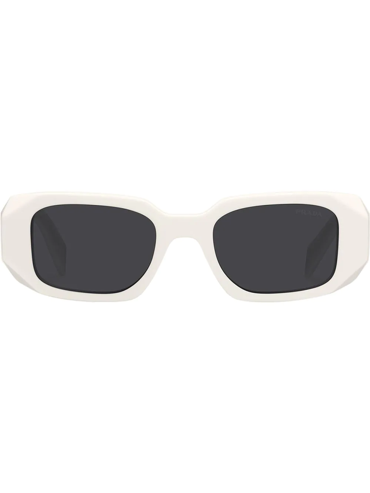 Prada White Symbole Rectangle-frame Sunglasses