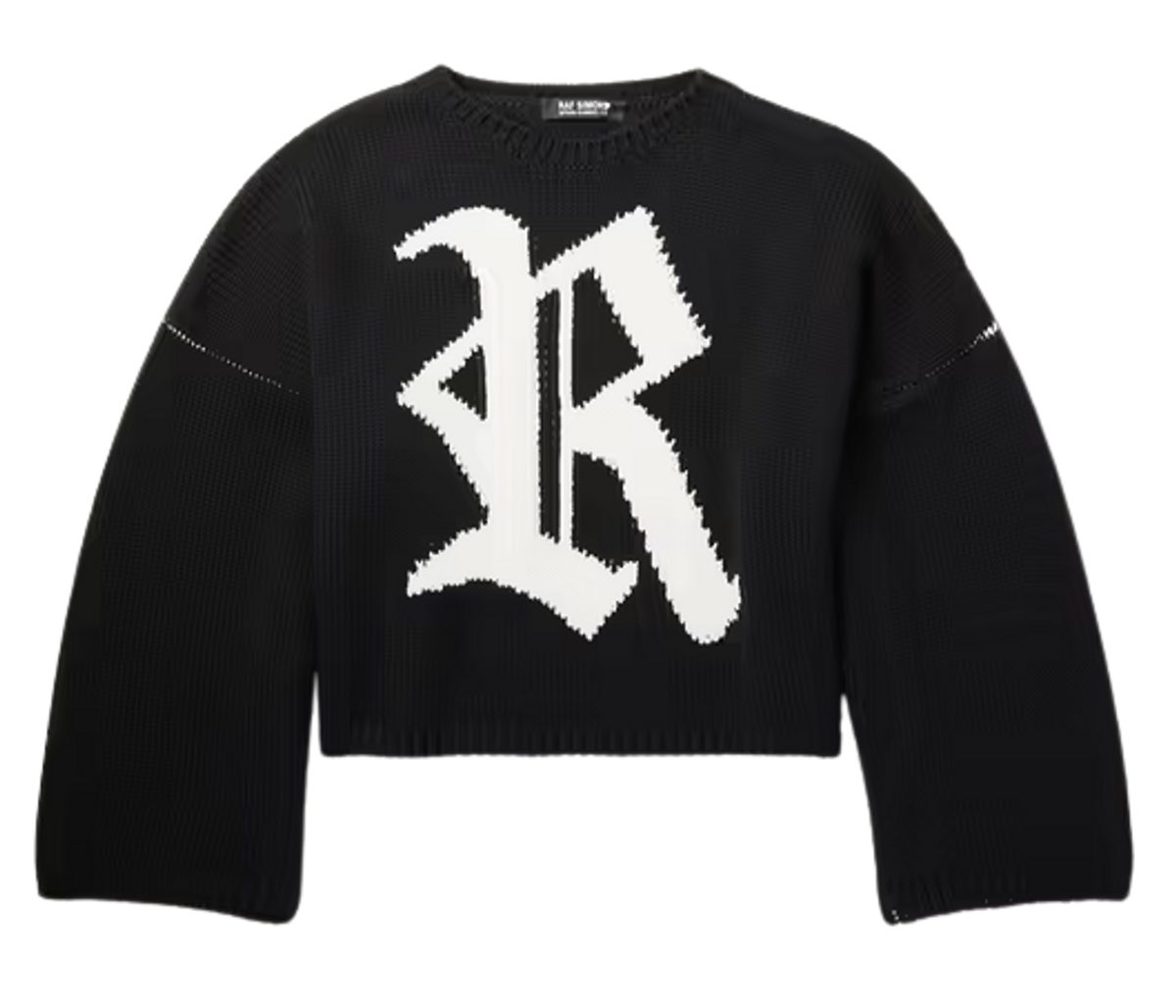 Raf Simons Black Logo-Jacquard Virgin Wool Sweater