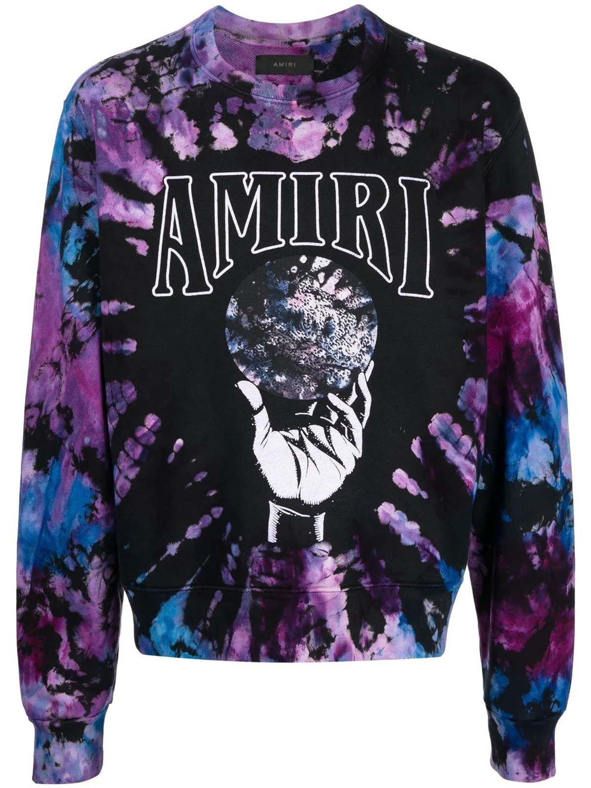 Amiri Purple Crystal Ball Tie-dye Crewneck Sweatshirt