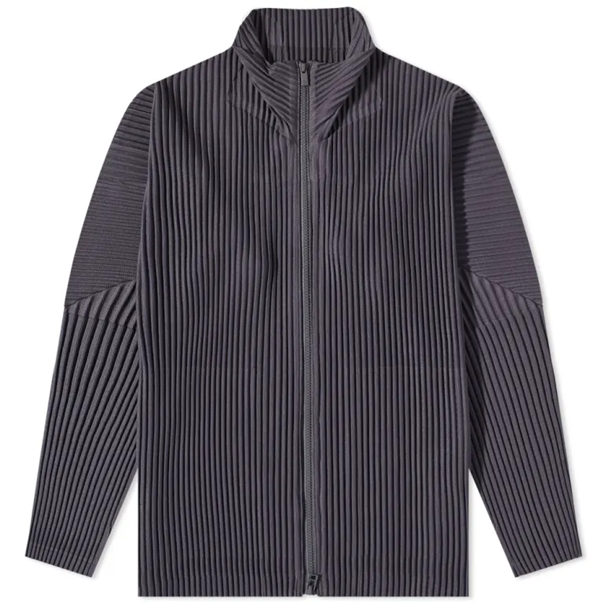 Issey Miyake Taupe Violet Pleated Track Jacket