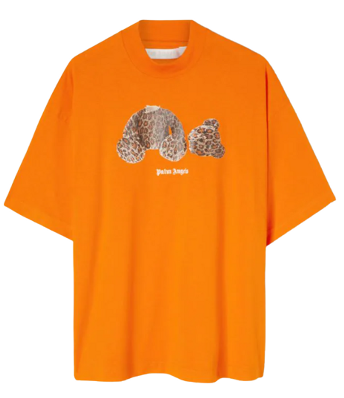 Palm Angels Orange Leopard Bear Loose T-Shirt