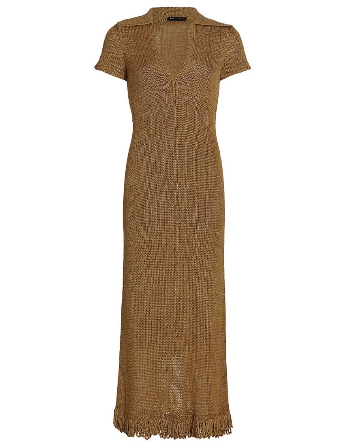 Proenza Schouler Ribbon Crochet Maxi Sweaterdress