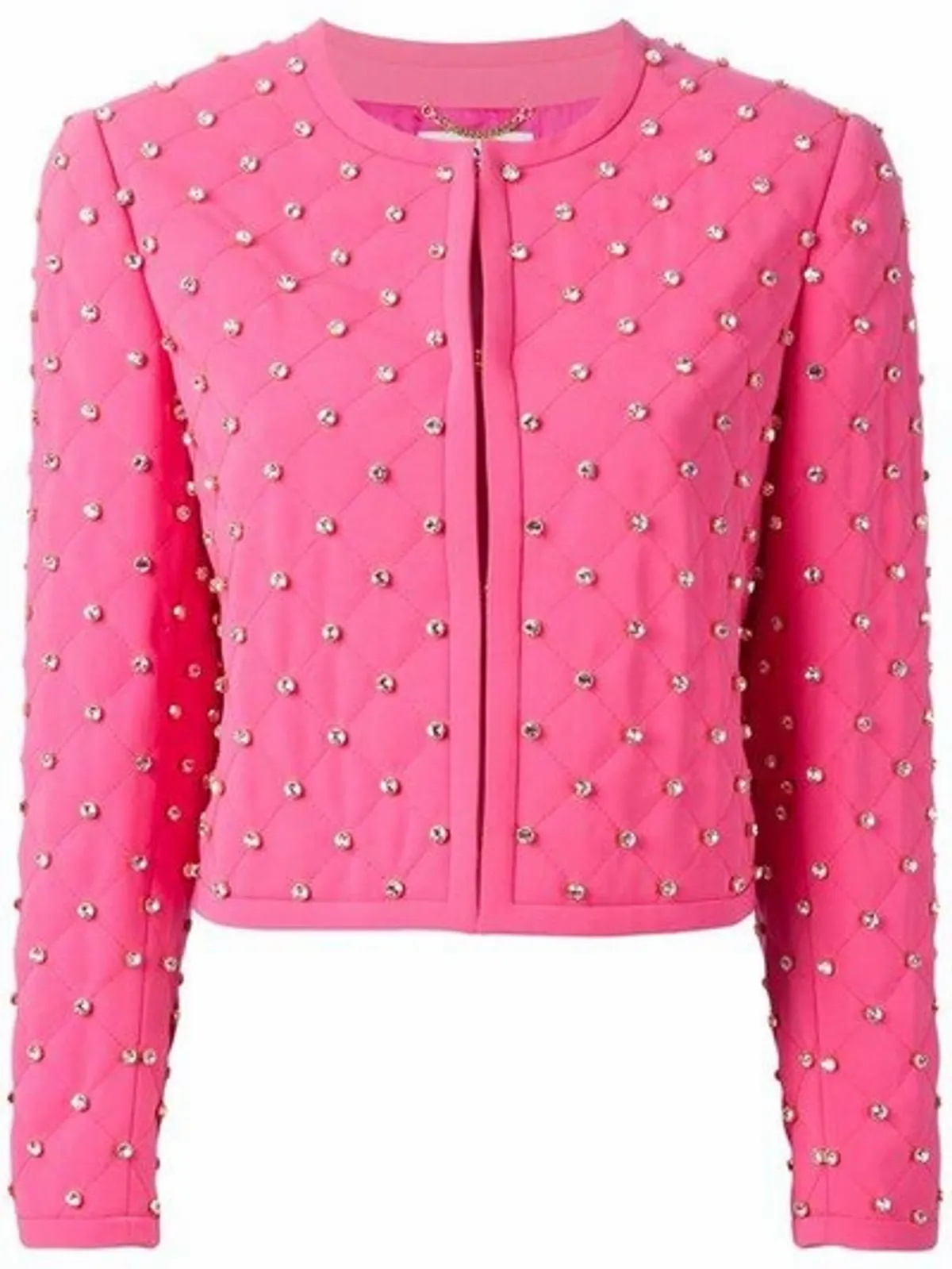 Moschino Crystal-Embellished Pink Crepe Jacket