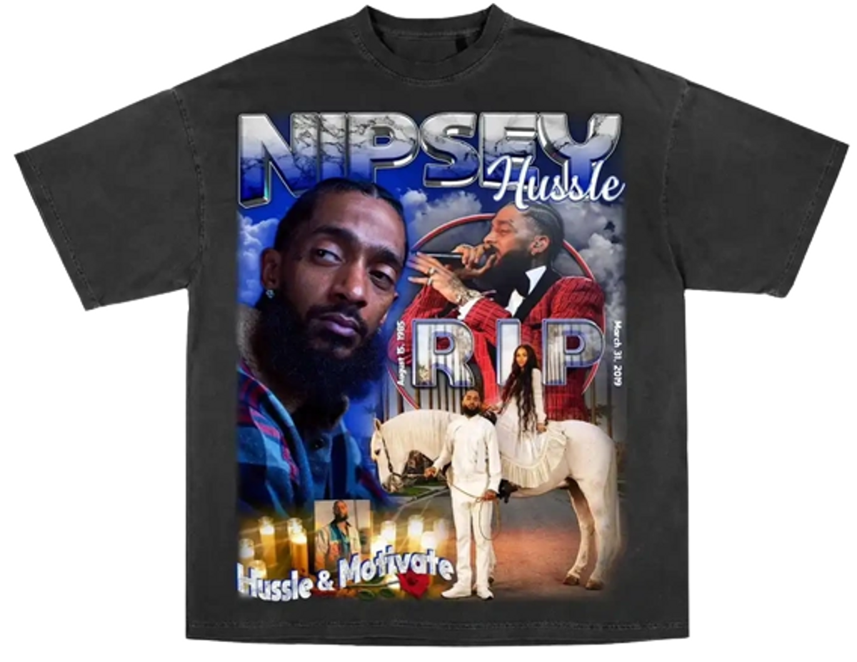 Grace Court Co Nipsey Hussle Rap Vintage Style T-Shirt