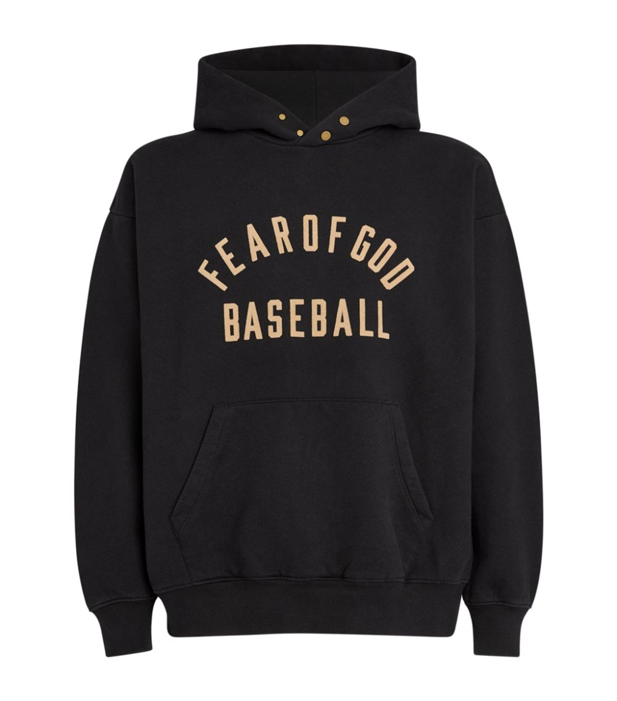 Fear of God Black Logo-print Pullover Hoodie