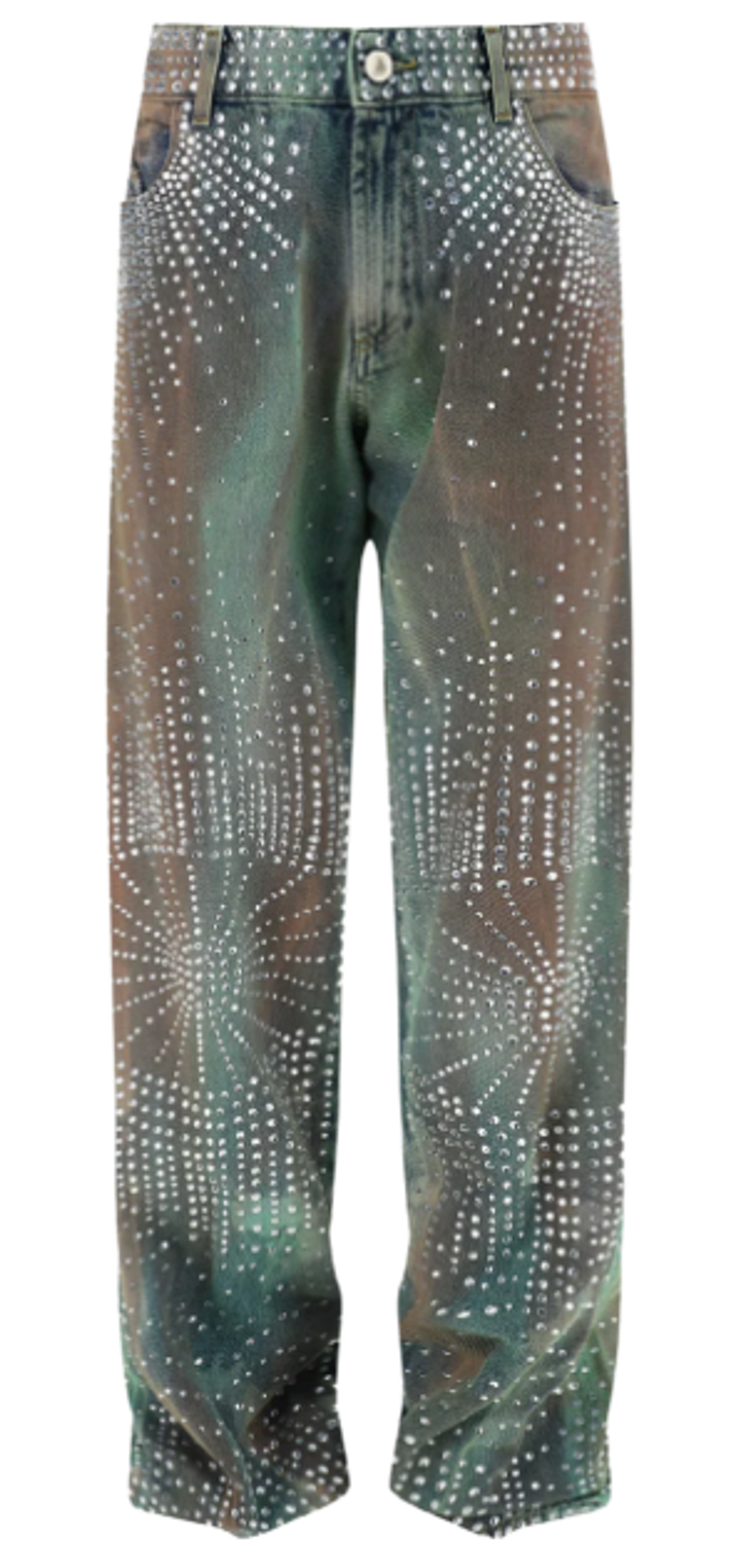 The Attico Panya Cotton Denim Embellished Jeans
