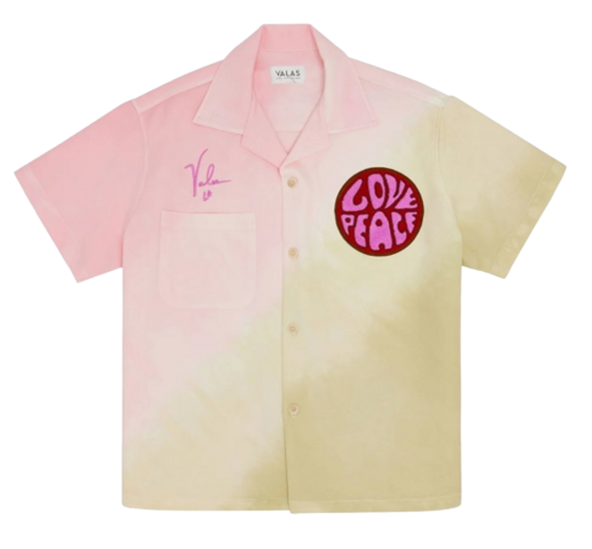 Valas Los Angeles Love Peace Tie Dye Bowler Shirt