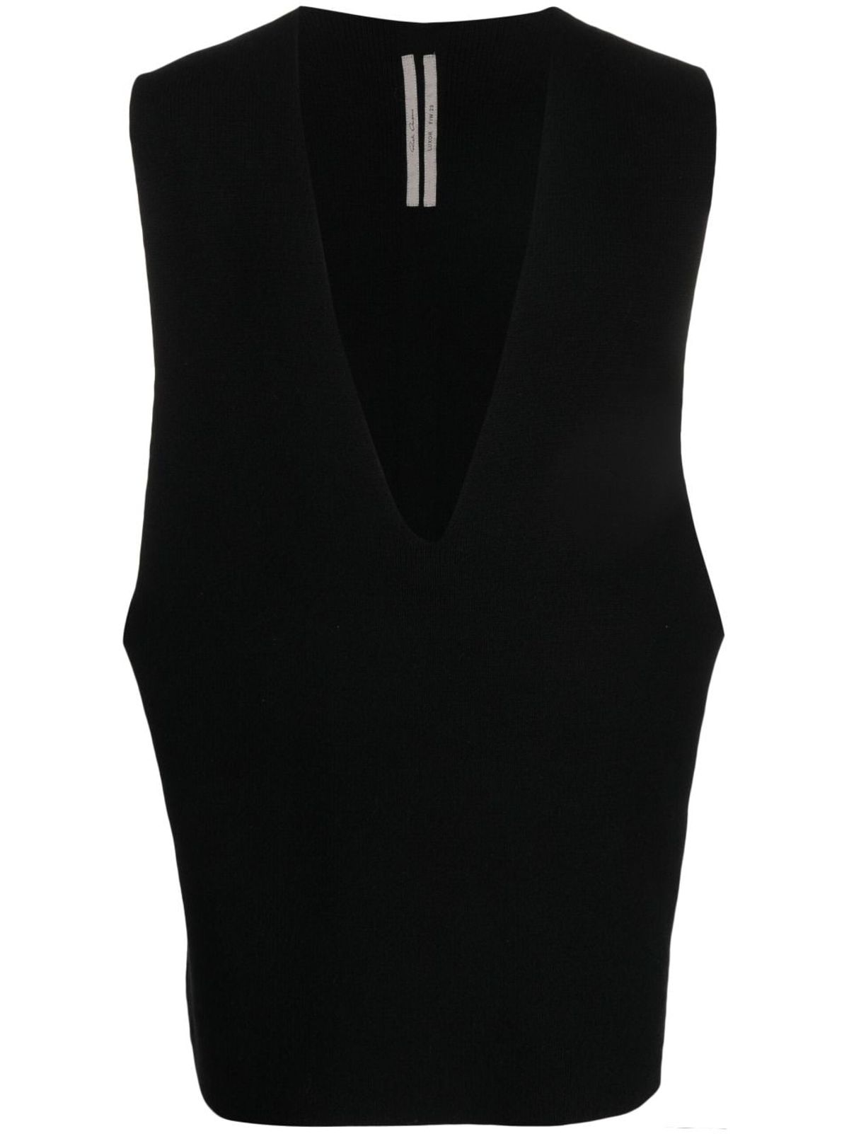 Rick Owens Sleeveless Jersey Black Knit Jumper