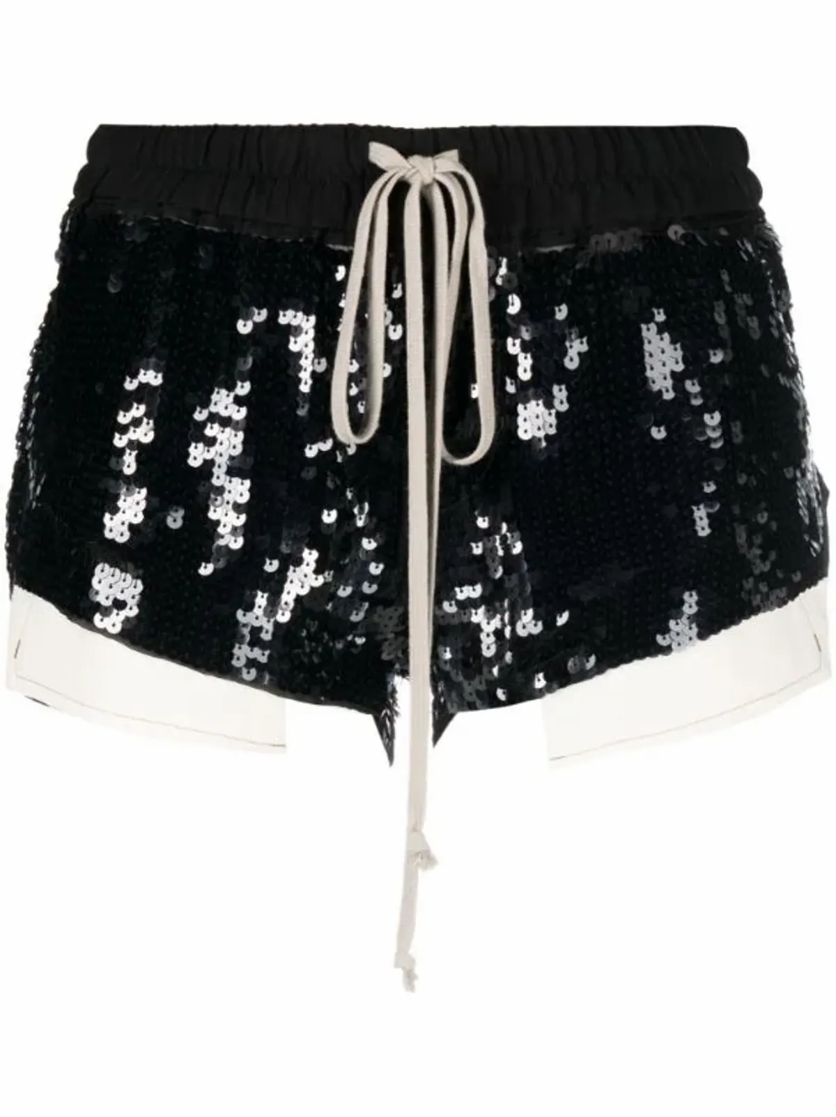 Rick Owens Schwarz Sequined Drawstring Shorts
